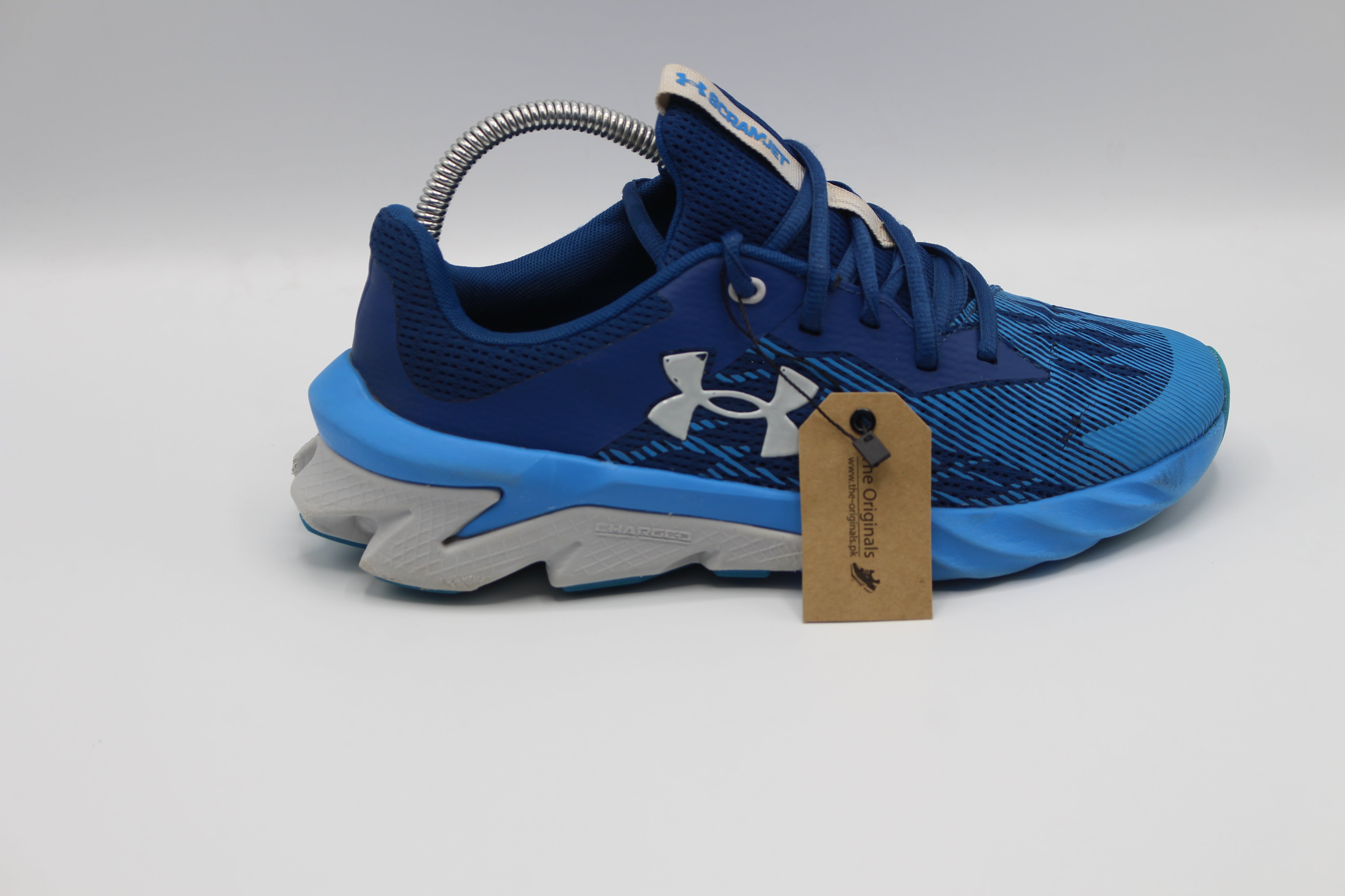 under armour charged scramjet 3 (gs) kids graphite blue electric halo gray   EUR SIZE 38