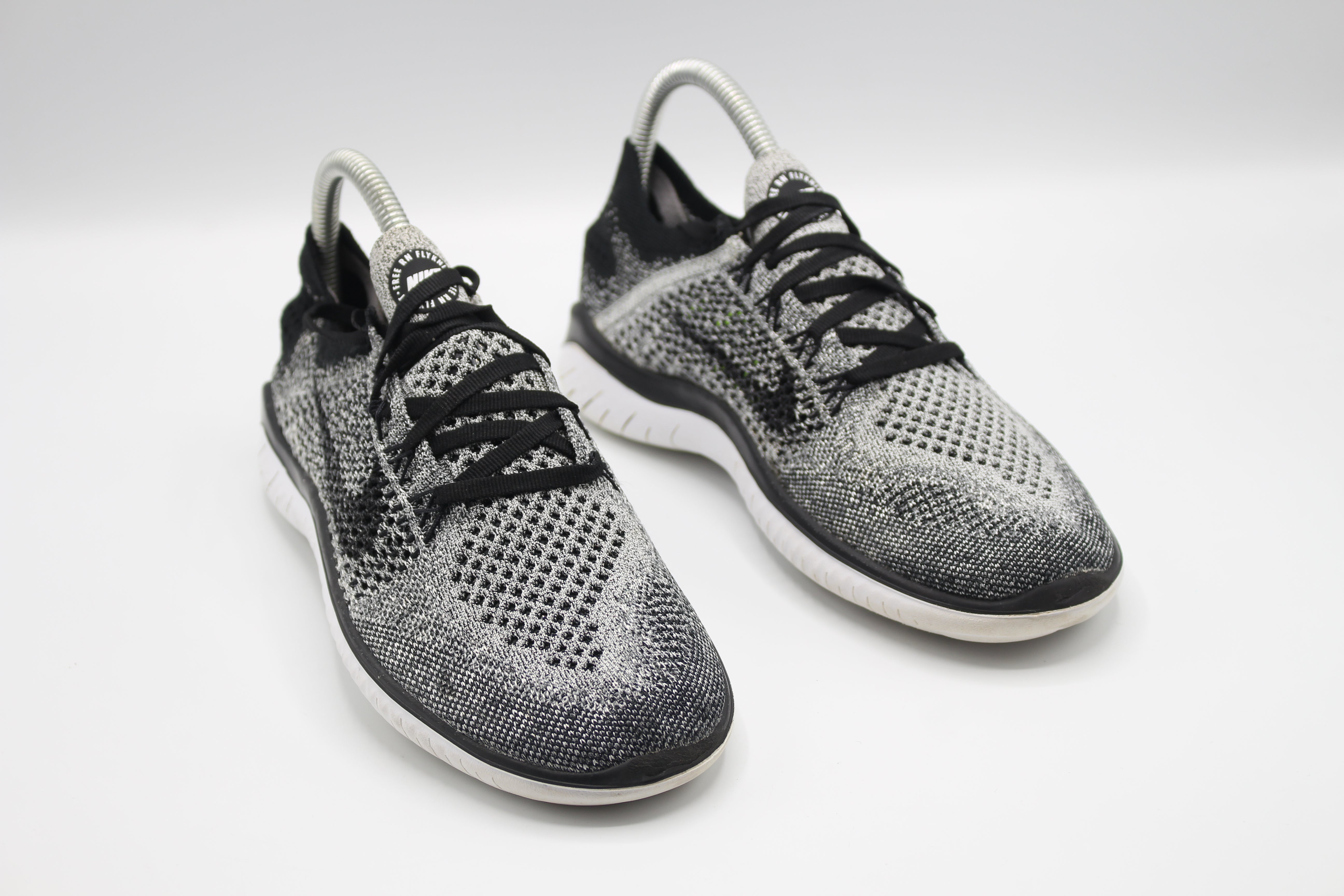 Share Nike Free RN Flyknit 2018 Women's Size 8 Running Shoes Black White Oreo   EUR SIZE  38