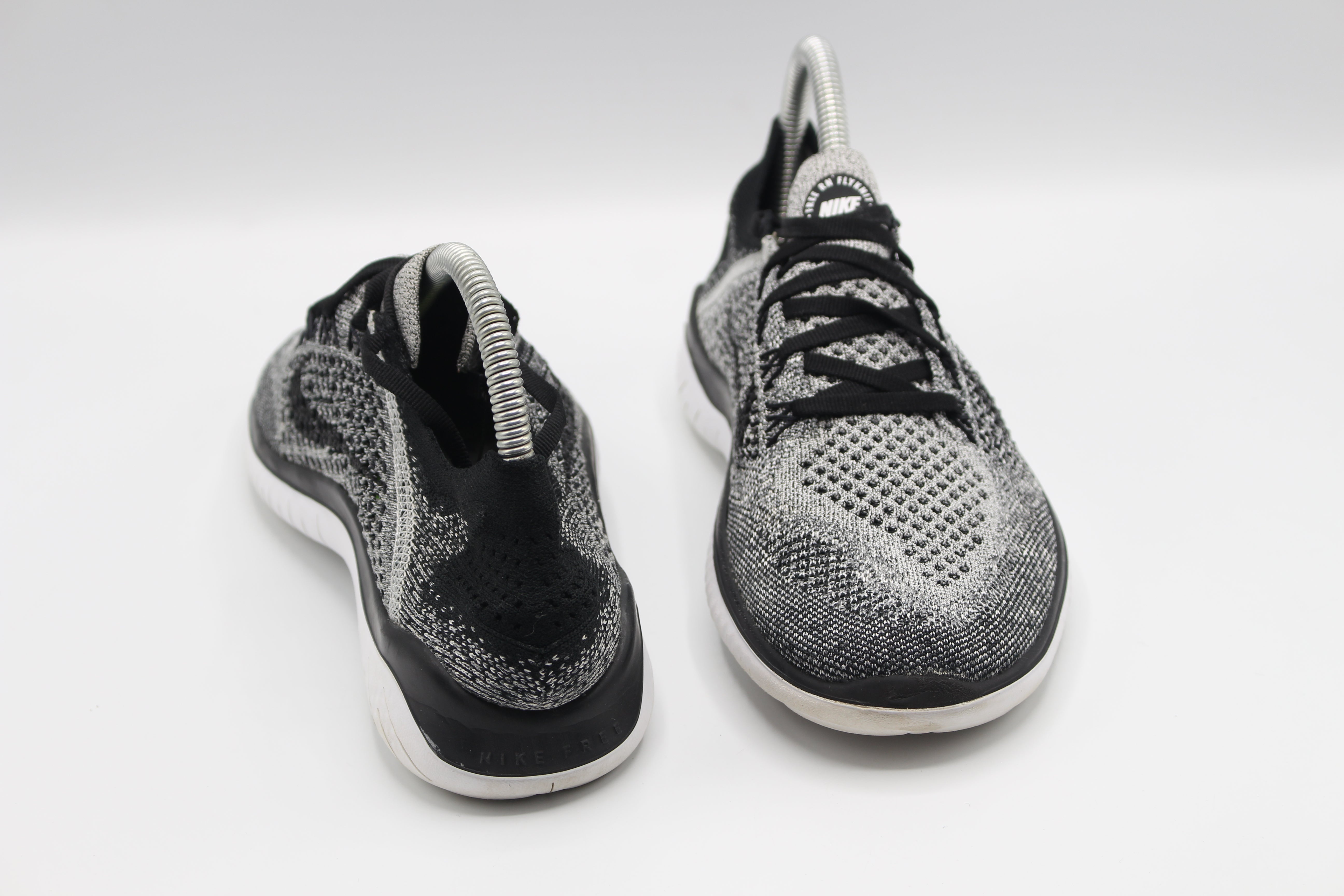 Share Nike Free RN Flyknit 2018 Women's Size 8 Running Shoes Black White Oreo   EUR SIZE  38